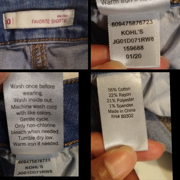 So Kohl's Low Rise Favorite Shortie Demin Shorts size girl 7 - Picture 8 of 15